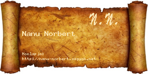 Nanu Norbert névjegykártya